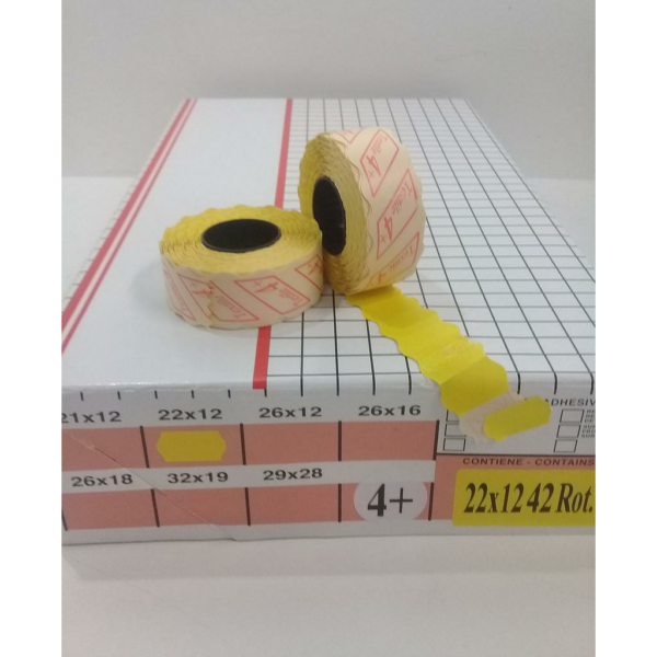 ETIQUETTE 22X12 C4+ JAUNE