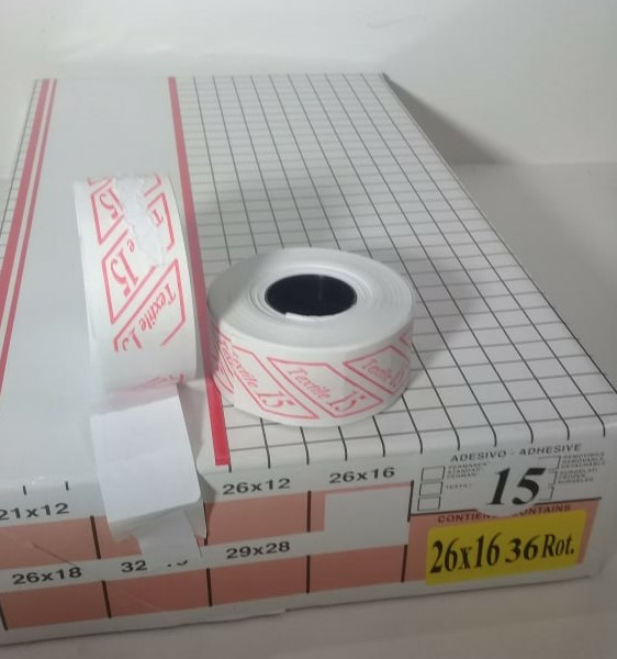 50 PAQUETS ETIQUETTES 26X16 R/B15 BLANC