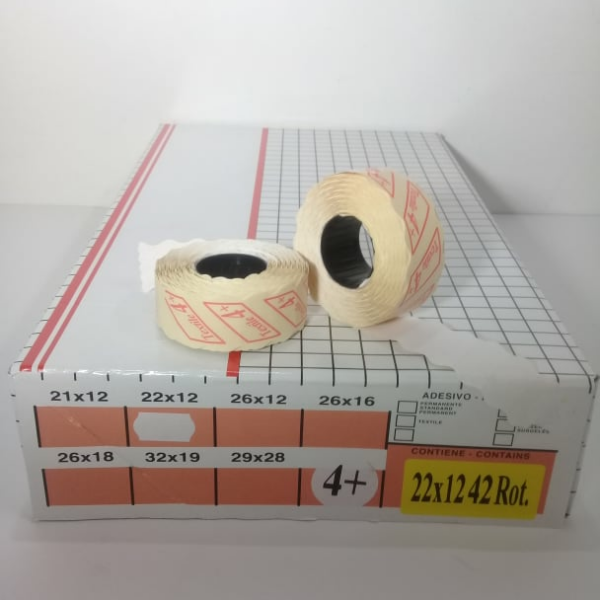 50 PAQUETS ETIQUETTE 22X12  BLANC B4+