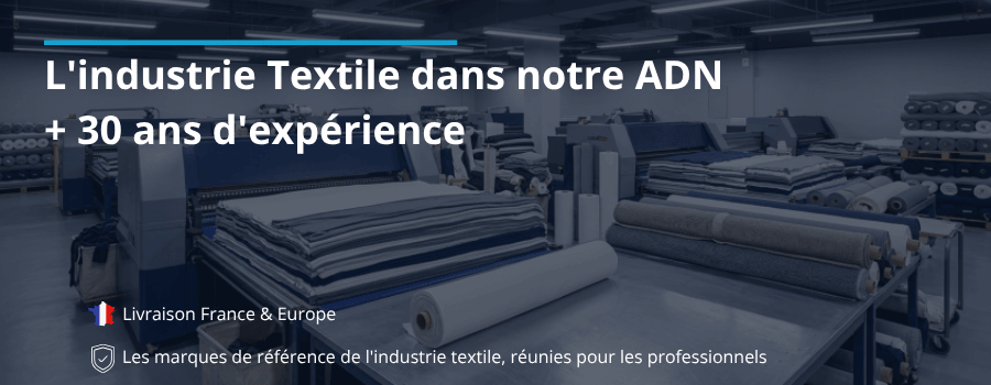 Bannière promotionnelle textile B2B avec message J’en profite vite !